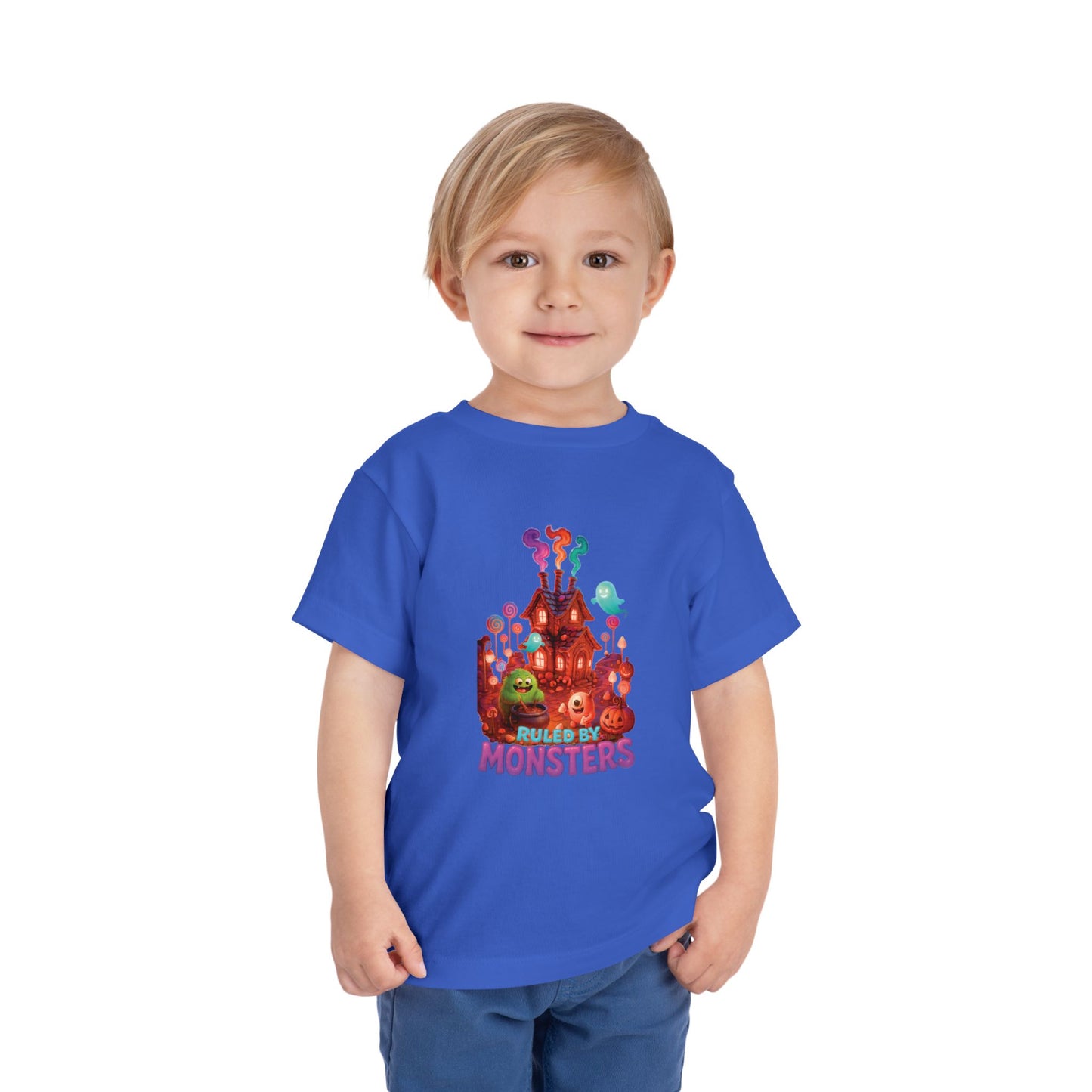 Toddler Short Sleeve Tee - Ruled by Monsters Design, Perfect for Halloween, Children's Costume, Fun Child Tee, Spooky Party Wear, Toddler Gift