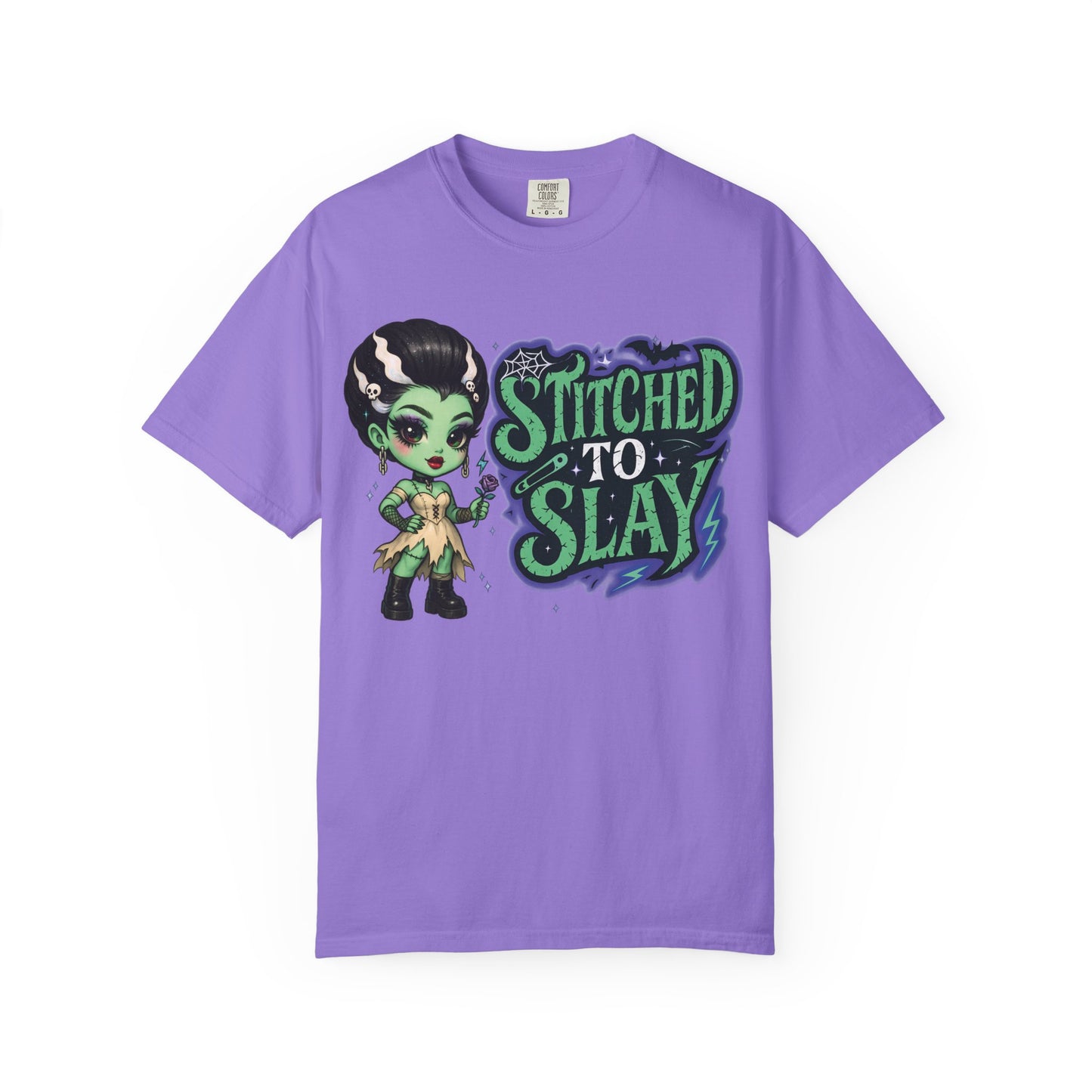 Stitched to Slay Graphic T-shirt, Unisex Fashion Tee, Cool Casual Wear, Unique Halloween Shirt, Gift for Monsters & Ghouls