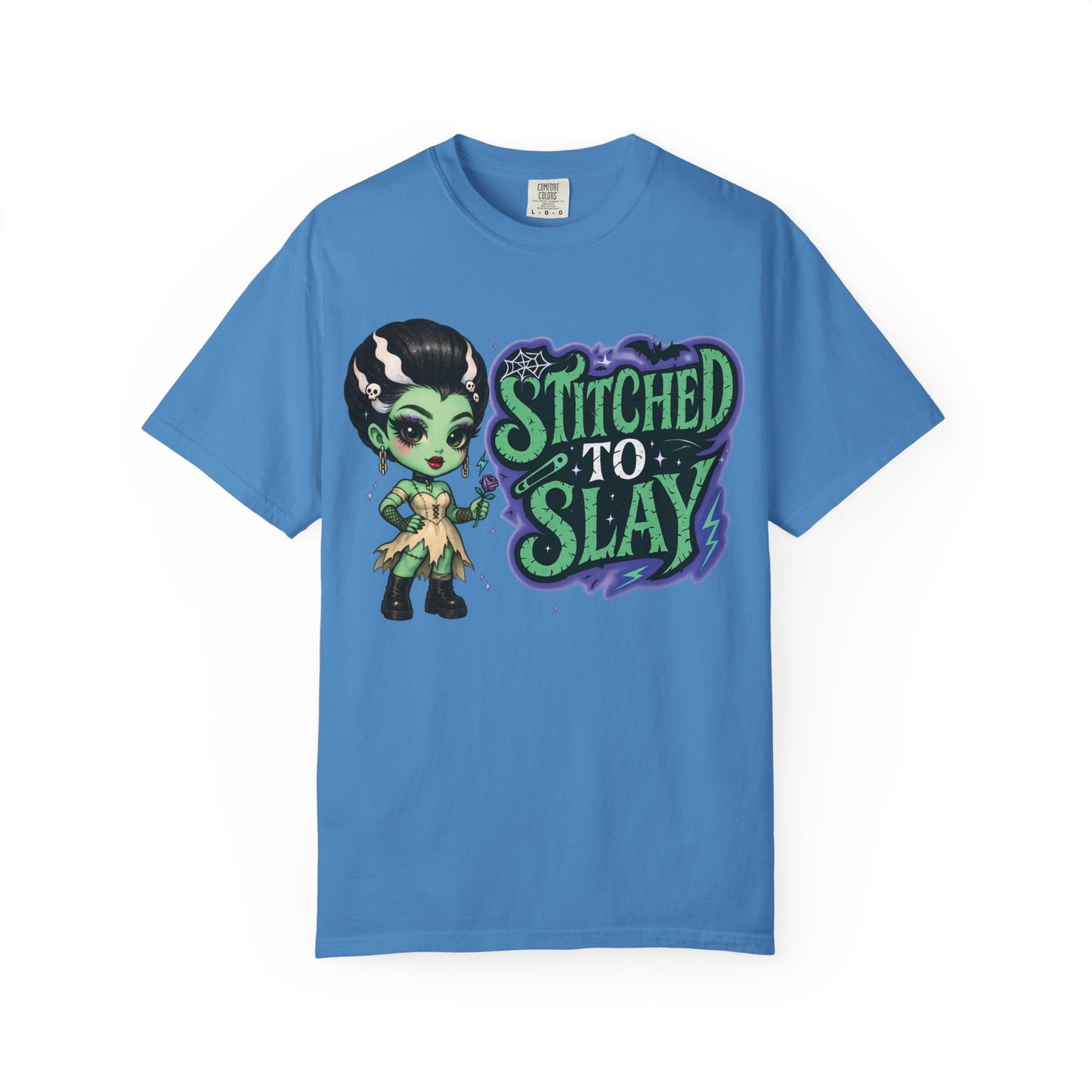Stitched to Slay Graphic T-shirt, Unisex Fashion Tee, Cool Casual Wear, Unique Halloween Shirt, Gift for Monsters & Ghouls