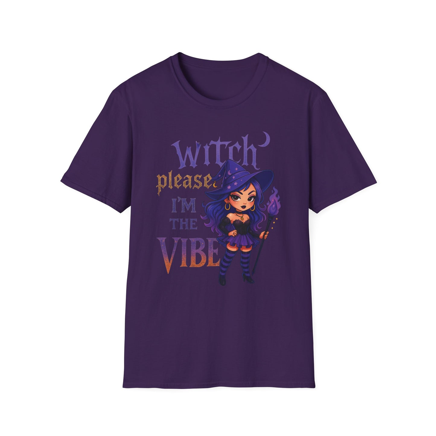 Witch Vibe T-Shirt, Unisex Magic Tee, Halloween Outfit, Gift for Witches Spooky Season, Apparel, Casual Witchy Wear