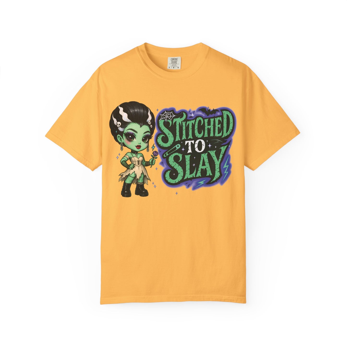 Stitched to Slay Graphic T-shirt, Unisex Fashion Tee, Cool Casual Wear, Unique Halloween Shirt, Gift for Monsters & Ghouls