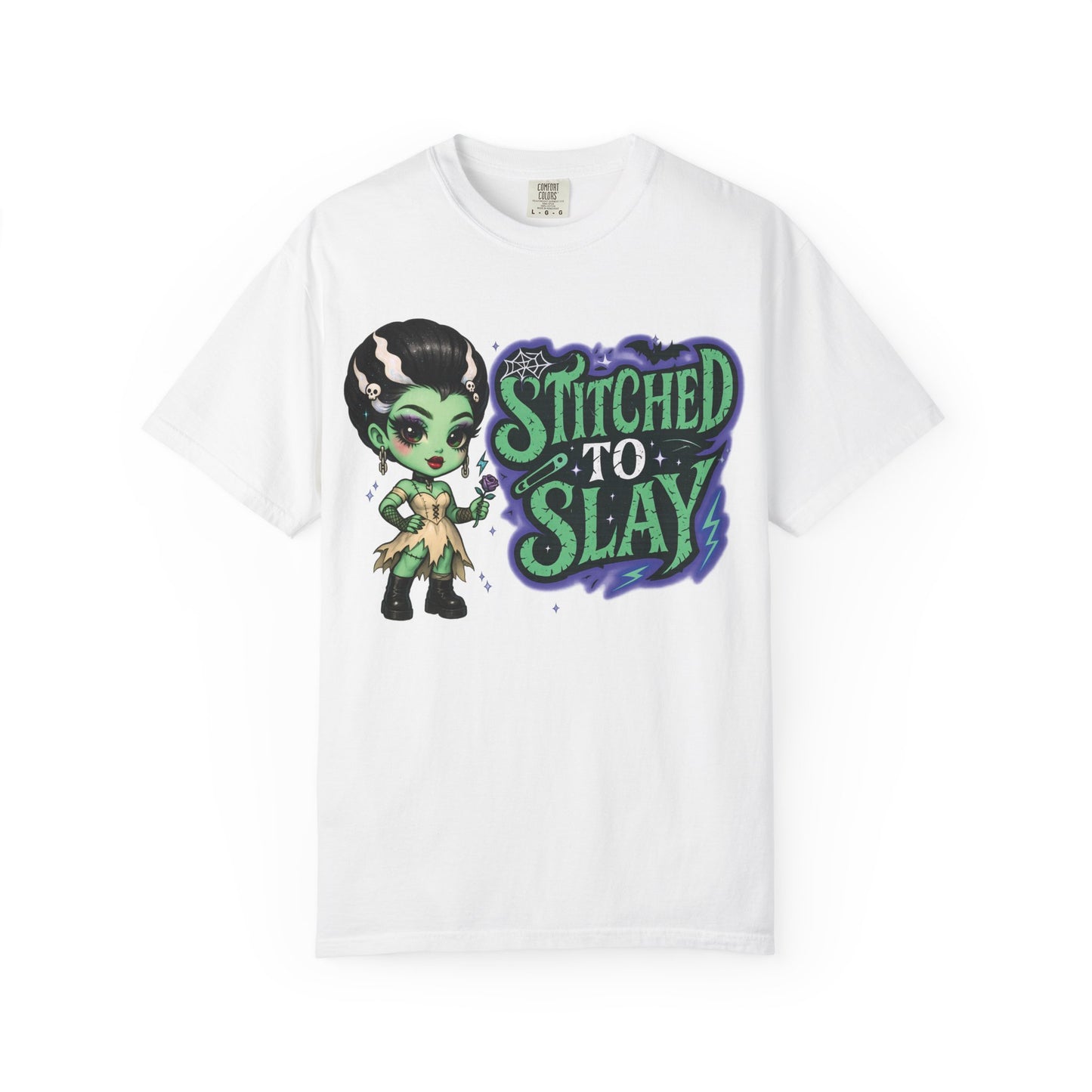 Stitched to Slay Graphic T-shirt, Unisex Fashion Tee, Cool Casual Wear, Unique Halloween Shirt, Gift for Monsters & Ghouls