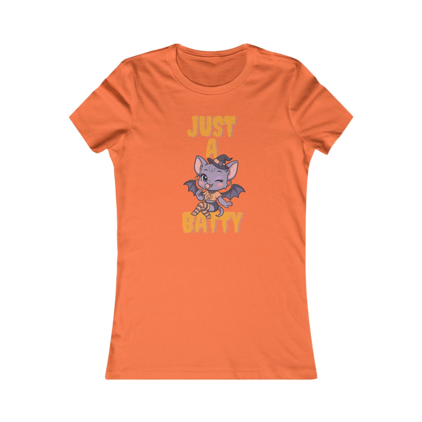 Just A Batty Women's Favorite Tee, Cute Halloween T-Shirt, Casual Graphic Top, Gift for Bat Lovers, Fun Fall Apparel, Spooky Season Shirt
