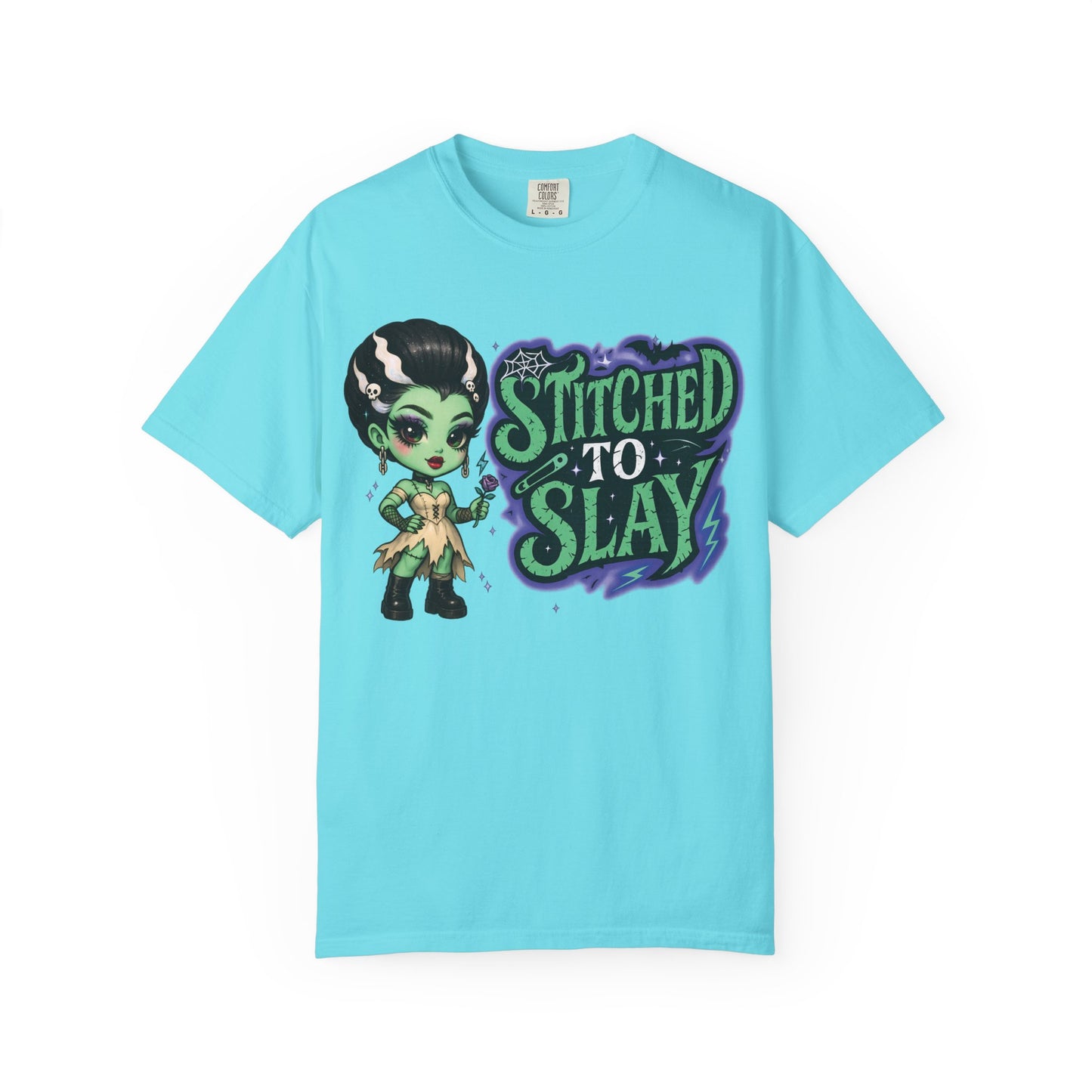 Stitched to Slay Graphic T-shirt, Unisex Fashion Tee, Cool Casual Wear, Unique Halloween Shirt, Gift for Monsters & Ghouls